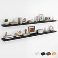 Dreamland 72Inch Floating Shelves for Wall, Rustic Wooden Black Floating Shelves for Living Room, Kitchen, Farmhouse, Deep Wa