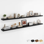 Dreamland 72Inch Floating Shelves for Wall, Rustic Wooden Black Floating Shelves for Living Room, Kitchen, Farmhouse, Deep Wa