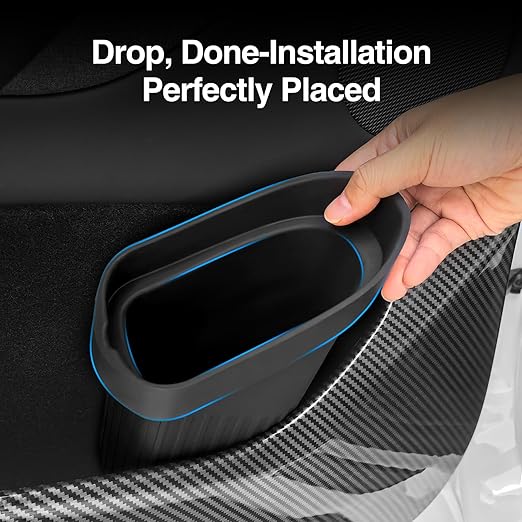 Car Trash Can for Tesla Model Y Juniper 2025, Silicone Car Door Side Trash Bin for Model 3 Highland Interior Accessories