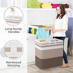 StorageRight Large Collapsible Laundry Basket Hamper with Easy Carry Handles，Freestanding Clothes Hampers for Laundry, Bedroo