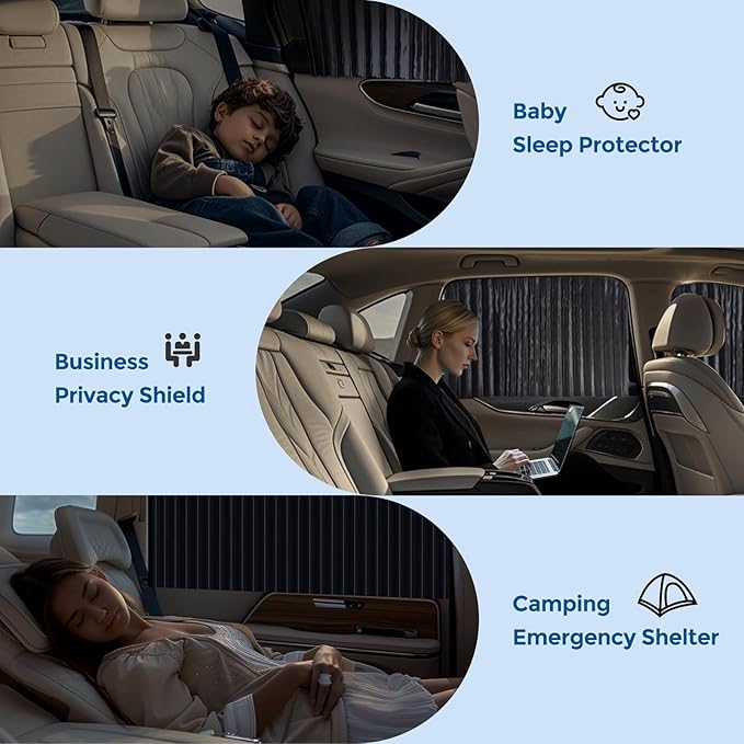 Car Window Sun Shades Privacy Shades for Side Windows Magnetic Privacy Curtains Window Covers for Privacy Removable and Washable Window Shade for Baby in Car Sleeping