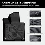 LASFIT Floor & Cargo & Seatback Mats for Kia Sportage 2026 2025 2024 2023 (Only Fit Gas), All Weather TPE Car Mats Custom Fit Kia Sportage 2023-2026 Floor Liners & Trunk Mat with Backrest, Black