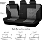 CAR PASS Car Seat Covers Full Sets, Front & Split Rear Bench for Car, 3D Tyre Embossed Automotive Interior Covers, Airbag Com