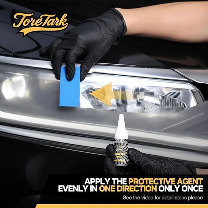 Car Headlight Restoration Kit, No Power Tools Required, Restoring to Like-New Condition, Covers 2-3 Vehicle Headlight Treatme