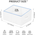 DIMJ Large Closet Shelf Organizer Bins 6 Packs with Handles and Divider, Fabric Trapezoid Storage Baskets, Foldable Clothes C