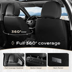 Coverado Seat Covers, Car Seat Covers Full Set, Leather Seat Covers for Cars, Car Seat Protector, Black Car Seat Covers Front