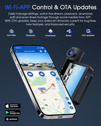 5K 3 Channel Dash Cam, 5G Wi-Fi Built-in GPS with 64GB Card, 4K+1080P+1080P Front and Rear Inside Triple Car Camera with 3'' 