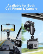 Suction Car Phone Mount Windshield,Ultra-Stable 360 Rotatable Car Phone Holder for Video Recording Sunction Mount,Car Mount for iPhone 16 Pro Max GoPro Insta 360 Camera Vlog Shooting Filming