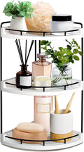 3 Tier Bathroom Counter Organizer, Bathroom Counter Tray and Vanity Organizer, Wood Corner Countertop for Kitchen, Dresser (W
