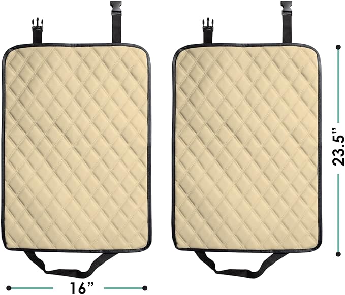 FH Group Faux Leather Auto Seat Back Kick Protectors, Heavy Duty Car Kick Mat for Kids –2-Pack Diamond Stitched Back Seat Pro