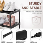LUKYTOWER Extra Long Shoe Rack 2 Tier Shoe Storage Organizer Wide Stackable Shoe Organizer Racks for Closet Entryway,Shoe She