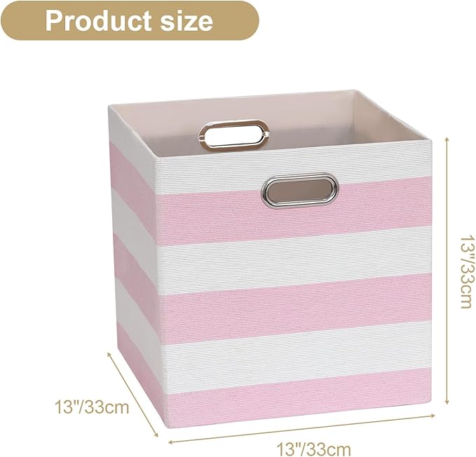 Posprica Storage Bins Storage Cubes,13×13 Collapsible Storage Boxes Containers Organizer Baskets for Nursery,Office,Closet,Sh
