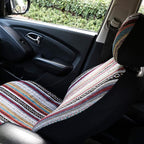 Car Seat Cover Baja Saddle Blanket 4PCS Front Striped Multicolor, Hippie Boho Seat Cover Universal Fit for Toyota, Honda, Nis