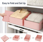 DIMJ Closet Storage Bins 10 Pack - Fabric Storage Baskets for Shelves, Collapsible Clothes Organizer with Handles, Trapezoid 