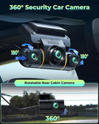 LAMTTO 4 Channel Dash Cam 360 View, 1080P Front and Rear Inside Left Right, Dash Camera for Cars with Hardwire Kit for 24h Se