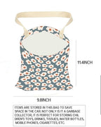 Car Garbage Can, Car Trash Bag, Car Garbage Bag, Hanging Car Trash Can for Car Accessories, Vehicle, Travelling, Camping, Cute Car Back Seat Organizer, Cute Grey Flowers