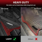 LASFIT Floor Mats Fit for Ford Ranger 2020-2023 SuperCrew Cab, All Weather TPE Truck Liners, Front and Rear Row Set, Black