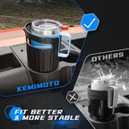 KEMIMOTO Large Car Cup Holder Expander Fits 8-40 OZ Bottles, Compatible with Hydro Flask 32/40oz, Yeti 20/26/30oz, Nalgene, Water Bottle Holder Adapter Fits Universal Vehicles, UTVs, Golf Carts, Truck