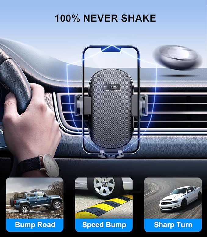 Car Phone Holder, Universal CD Slot Phone Mount, Hands Free Automobile Cell Phone Stand, 360° Adjustable Phone Mount for Car Compatible with iPhone & Android Cell Phones (Black)