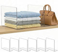SortNStore Shelf Dividers for Closet Organization: 10" Tall x 16" Deep, Deeper Adhesive Separators Features Acrylic Material 