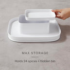 YouCopia MagicTrack Rectangle Lazy Susan Turntable 2-Tier Spice Rack: Jar & Bottle Storage Organizer for Kitchen and Bathroom