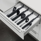 4 Pack Bamboo Drawer Dividers 2.6" High, Adjustable Length from 12 Inch to 17 Inch, Expandable Kitchen Drawer Organizer Separ