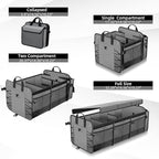Large Trunk Organizer with Removable Cooler Bag-Collapsible Durable Multi Compartments w/ Foldable Cover, Non Slip Bottom Car
