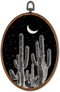 KSDUT Western Wall Decor Art - Black Cactus Wall Art Canvas Frame Hanging Prints, Vintage Southwestern Desert Eclectic Oval W