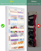 UVIAHOMI Heavy Duty Over The Door Organizer 5 Tiers, Extra Large Behind Door Storage of 10 Big Front & 10 Mesh Pockets, 80lb 