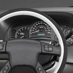 MEWANT Hand Stitch Steering Wheel Cover for Chevy Silverado 1500 2003 9002 Athsuede Embossed Faux Leather Steering Wrap