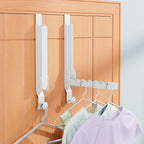2 Pack Over The Door Hanger Folding Clothes Drying Rack, Folding Hanging Coat Rack for Indoor Laundry Room Compact Small Spac