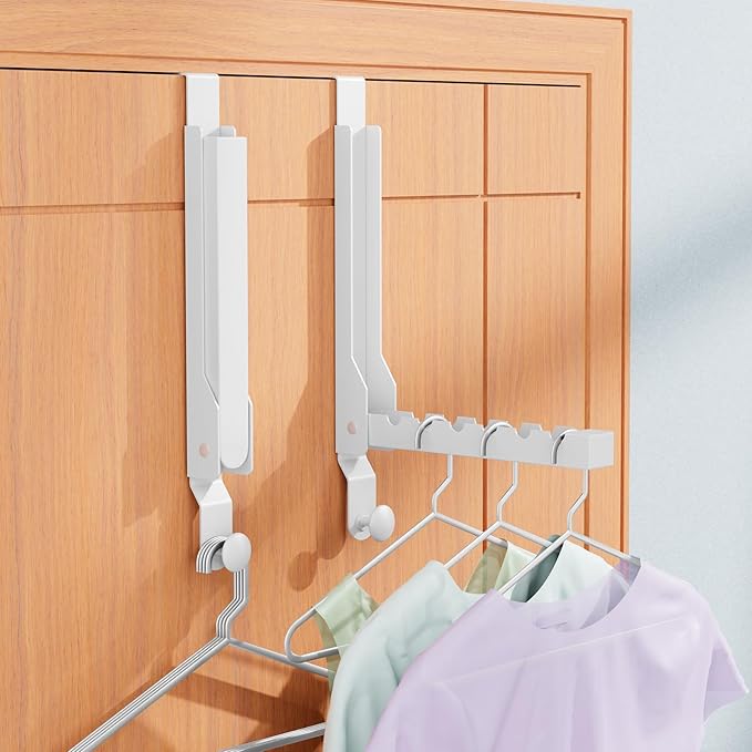 4 Pack Over The Door Hanger Folding Clothes Drying Rack, Folding Hanging Coat Rack for Indoor Laundry Room Compact Small Spac