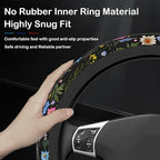 Wildflower Steering Wheel Cover, Flower Car Accessory for Diverse Cars, Steering Wheel Cover Non-Slip Breathable Fabric Absor