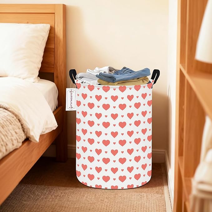 QUEENLALA Large Storage Basket,Laundry Hamper/Bathroom/Home Decor/Collapsible Round Storage Bin,Boys and Girls Hamper/Boxes/C