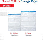 Spacesaver Roll Up Vacuum Storage Bags for Jackets, Suits, Dresses & Clothes – Sealed Compression Bags with Hand Pump – Space