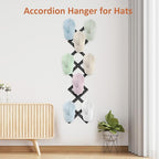 Accordion Wall Hanger, Hat Rack for Wall with 20 Coat Hooks, Expandable Hat Hangers Organizer, Vintage Decorative Coat Rack W