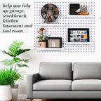 Beeveer 4 Pcs Pegboard Shelves Wall Organizer Brackets Pegboard Steel Tray Accessories Organizing Tools for Craft Garage Nurs