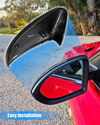 Right Passenger Side Mirror Cover Fit for Volkswagen Jetta 2019 2020 2021 2022 2023 2024, Rearview Mirror Cover Without Turn Signal Replace 17A857538AGRU, Black