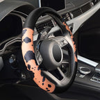 Cow Print Car Steering Wheel Covers, Breathable Microfiber Leather for Women and Men, Universal 15 inch Anti-Slip Steering Wh