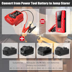 Jumper Starter Adapter for Milwaukee M18 18V Battery, 11AWG Pure Copper Cable, 30A Output, Up to 3.5L Engine, 12V Car Emergency Jump Kit