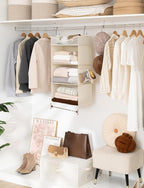 StorageWorks Hanging Closet Organizer, 3-Shelf Hanging Closet Shelves with Top Shelf, 15 ¾"W x 12" D x 31" H, Extra-Large Spa