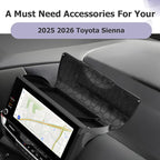 LUWU [New 2026 Sienna Accessories Dashboard Storage Tray Compatible with 2025 2026 Toyota Sienna Accessories Behind Screen Organizer Display Box Dash Tray w/Lid (ONLY for 12.3-INCH Screen)