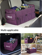 YOHOOLYO Car Trunk Organizer for SUV 72L Large Capacity Collapsible 4 Compartment Storage, Multicolor Car Accessories for Wome