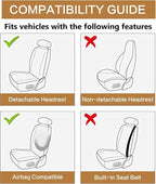 Leather Car Seat Covers Front Pair, Waterproof Faux Leather Seat Covers for Cars, Non-Slip Car Interior Covers Universal Fit 