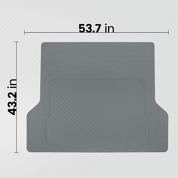 Motor Trend FlexTough™ Heavy Duty Rubber Gray Car Floor Mats All Weather & Jumbo SUV Cargo Liner Full Set - Universal Trim to Fit Automotive Floor Mats & Trunk Mats for Cars Interior Accessories