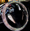 Fashion Car Ultra Bling Steering Wheel Cover with Sparkly Diamond Rhinestones, Gorgeous Accessory with Anti Slip Lining Extra Bling Especially Shiny Cat Exotic Universal (Colorful)