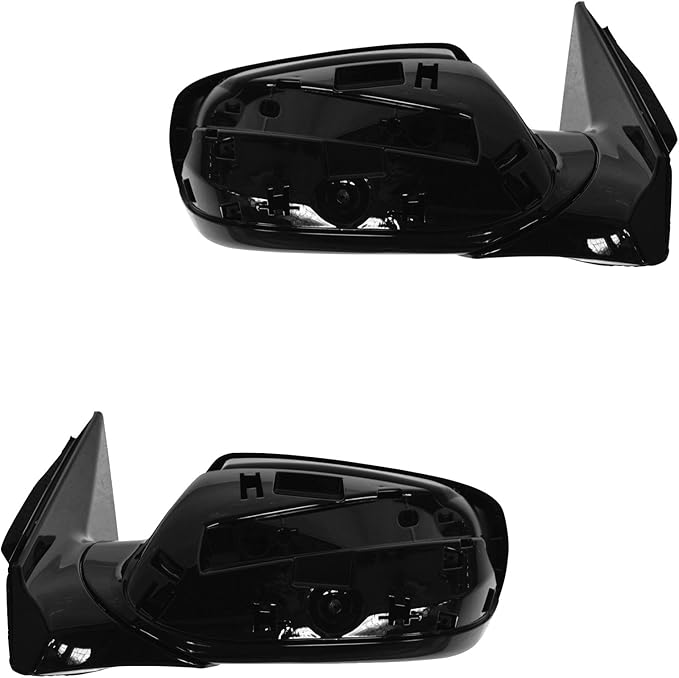 TRQ 2 Piece Driver and Passenger Side Mirror Assembly Set Electric Adjustment Heated No Memory Black Compatible with 2013-201