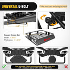 Nilight 43" x 39" x 6" Universal Roof Rack Cargo Basket Heavy-Duty 250LBS Capacity Rooftop Cargo Carrier Luggage Holder for SUV Truck Vehicle