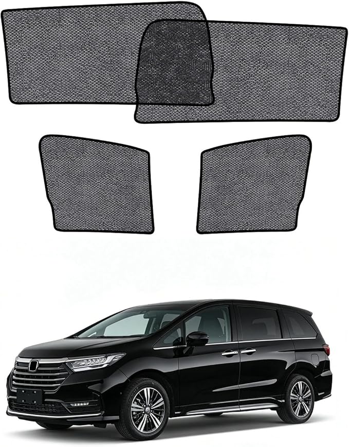 Car Window Shades for Honda Odyssey(2022-2025), 4-Pack Rear Window Sun Shades for Baby – Breathable Mesh, UV & Heat Blocker, Privacy Protection for Camping, Travel, Sleep & Nursing