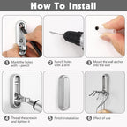 Dntorx Folding Coat Hooks, 6 Pcs Foldable Silver Wall Hooks Heavy Duty Foldable Hook Bathroom Towel Hooks Robe Hooks Wall Mou